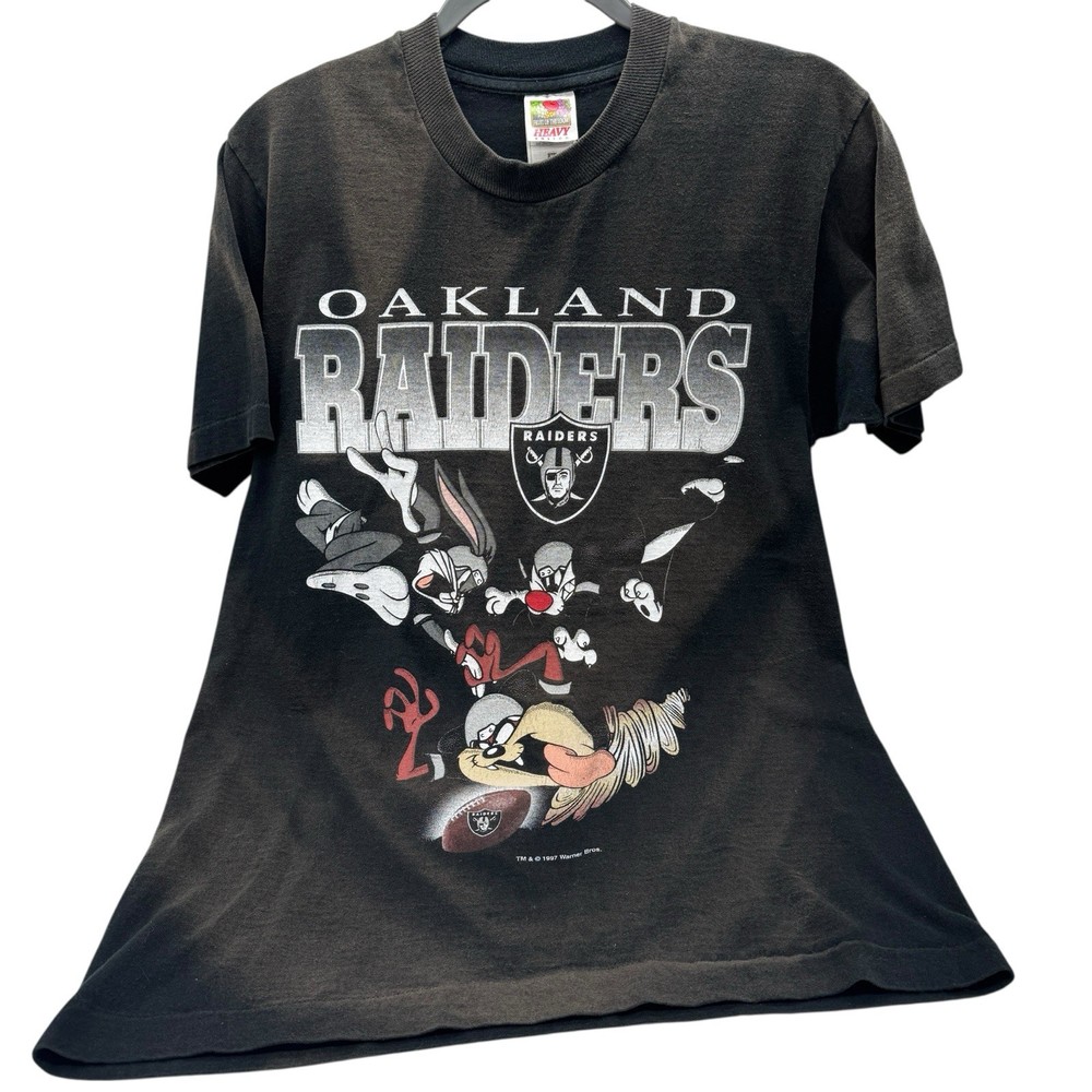Oakland Raiders Looney Tunes Vintage 1997 T-Shirt M Single Stitch NFL Football
