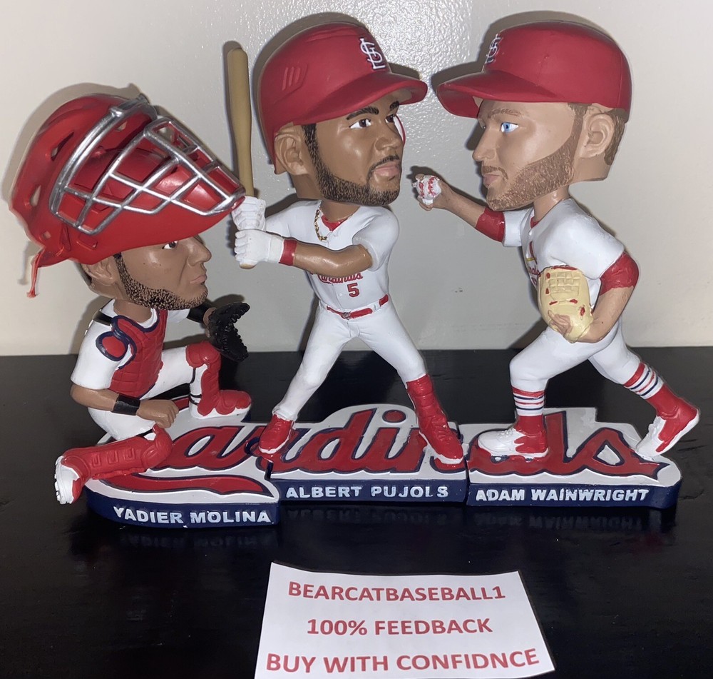 ST. LOUIS CARDINALS PUJOLS, WAINWRIGHT, MOLINA BOBBLEHEADS *(SET OF 3)* 2022 SGA