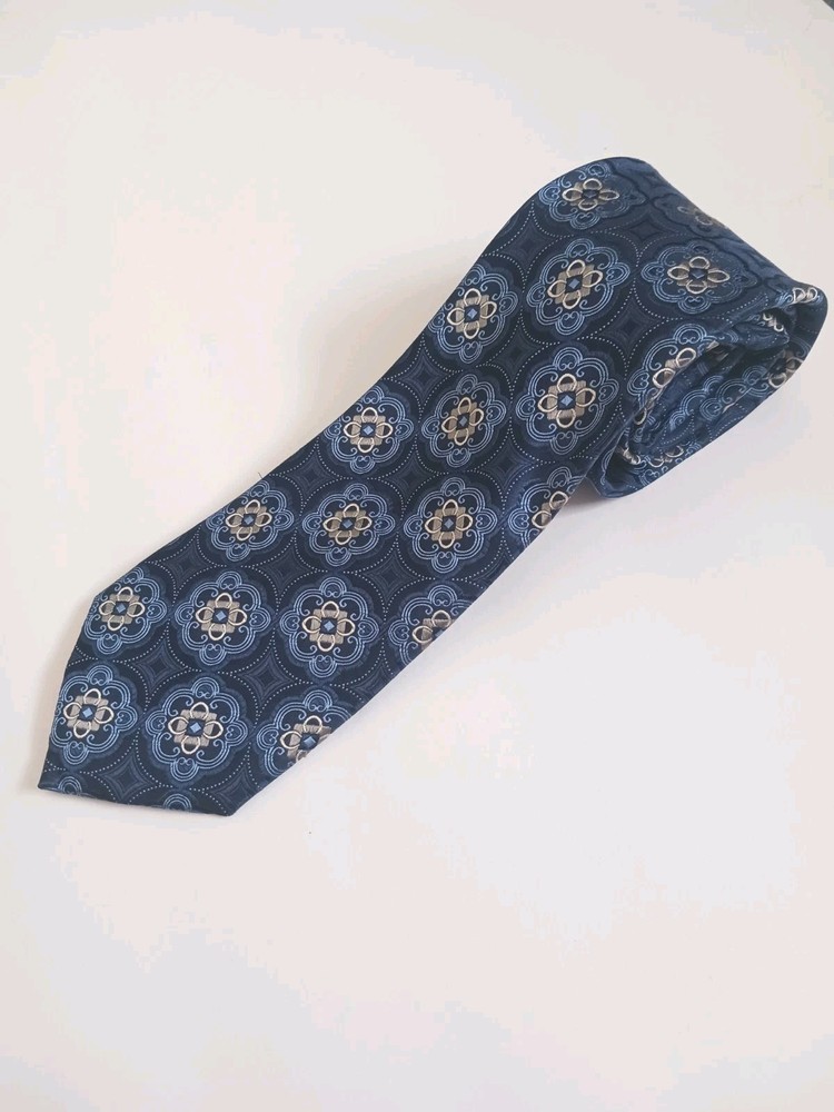 JOS. A. BANK Signature Collection Men's Silk Necktie Geometric Paisley Blue