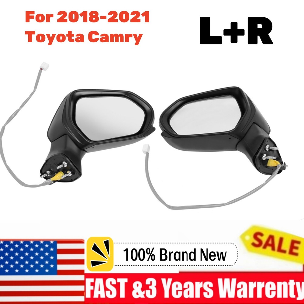 2018-2021 Toyota Camry Left & Right Rearview Mirrors Pair Set
