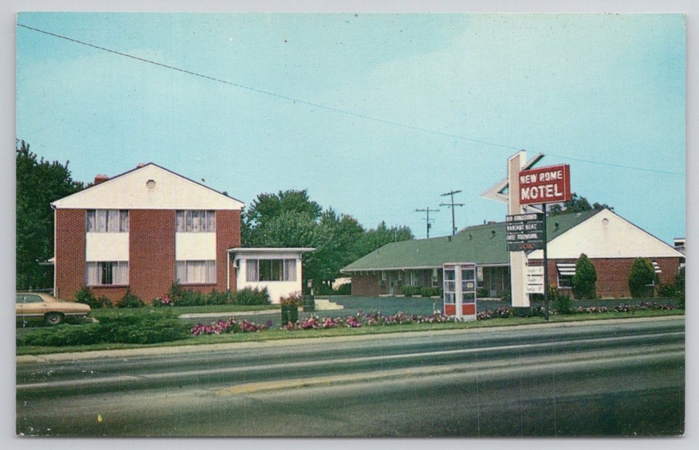 New Rome Motel Columbus Ohio Vintage Postcard 5246 W. Broad St. 1960s-70s