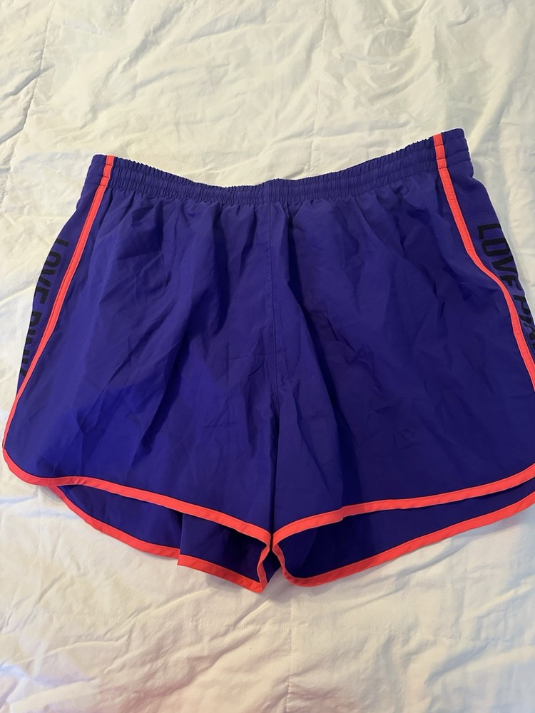 PINK Victoria's secret women's sport wear running shorts purple size Large NWT