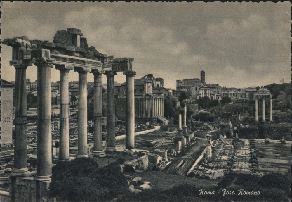 Rome, Italy Roman Forum Original Vintage Postcard