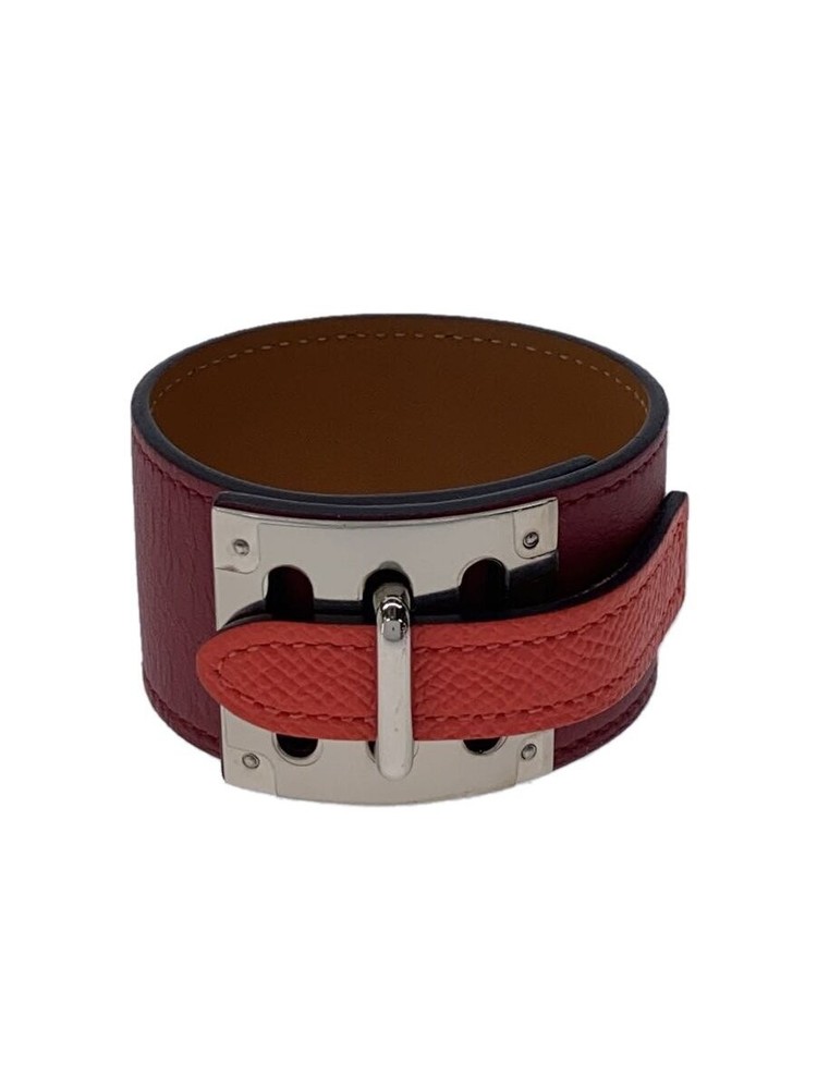 Hermes Intense Leather Bracelet Red for Men 2722