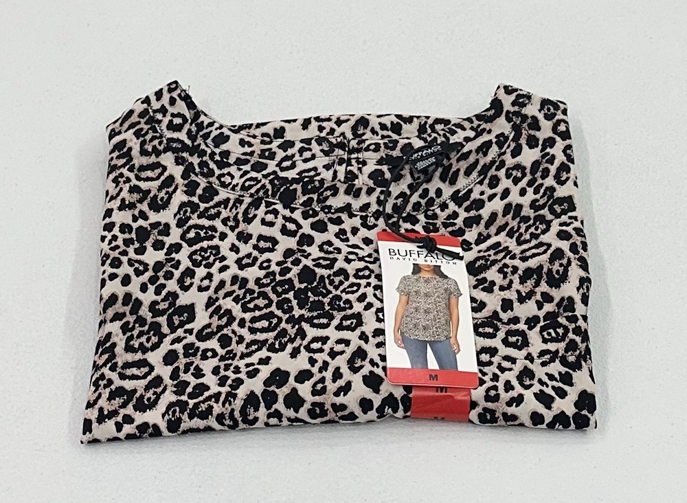 Buffalo David Bitton Women's Woven Patch Pocket Blouse, Soft Leo, Size M