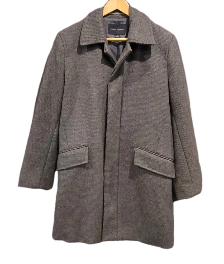BANANA REPUBLIC Men’s S Wool Blend Tweed Top Coat Gray