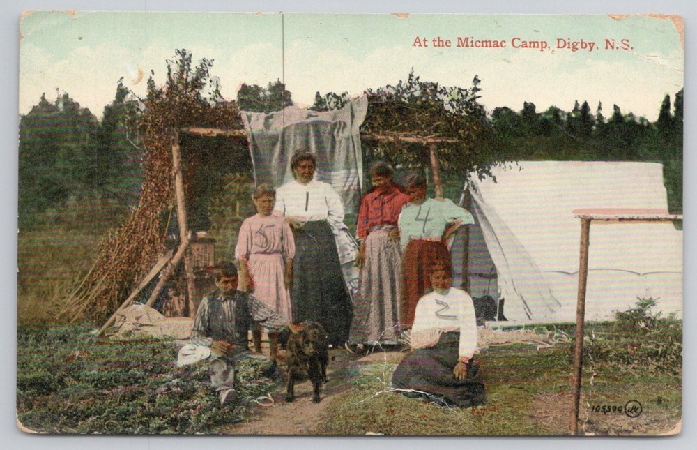 Mi'kmaq Camp Digby Nova Scotia Indigenous People Vintage Postcard 1915