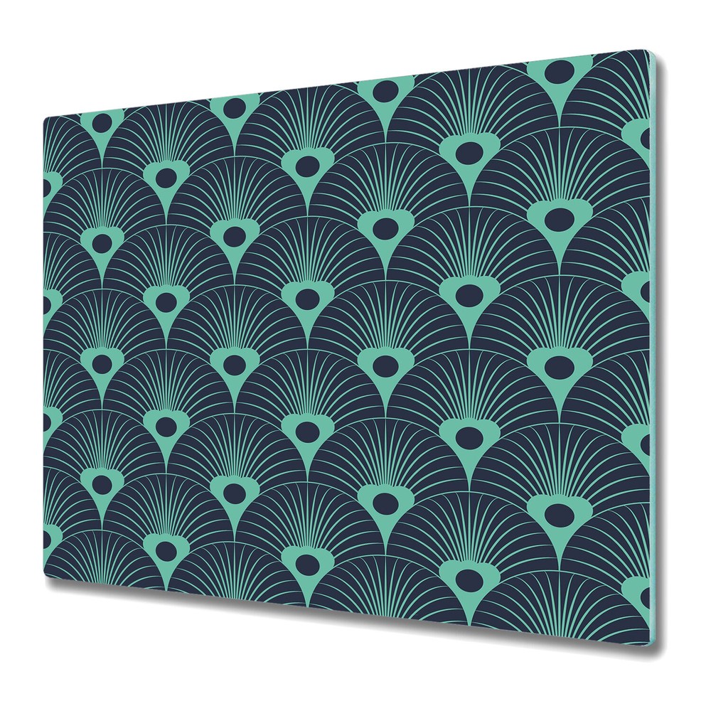 Glass Chopping Cutting Board Neon blue art deco neon blue and black design 60x52