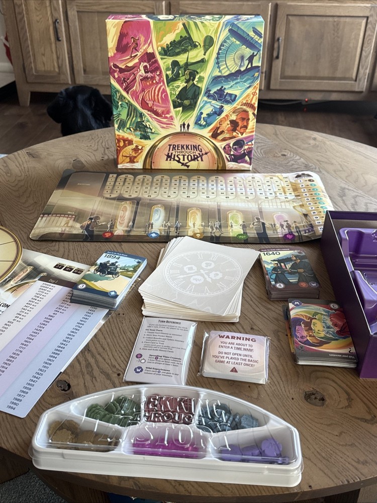 Trekking Through History Board Game with Time Warps expansion, Complete, Sleeved