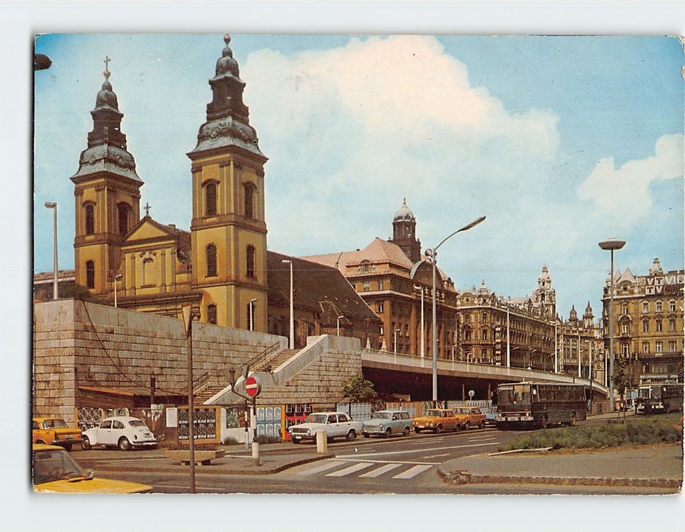 Postcard Inner City Parish Church Elisabeth Bridge Budapest Hungary