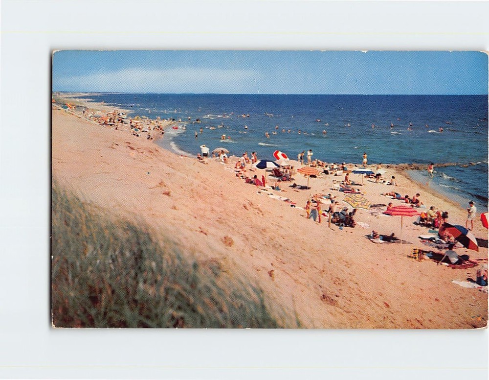 Postcard Beach Scene Dennis Municipal Beach Cape Cod Massachusetts USA