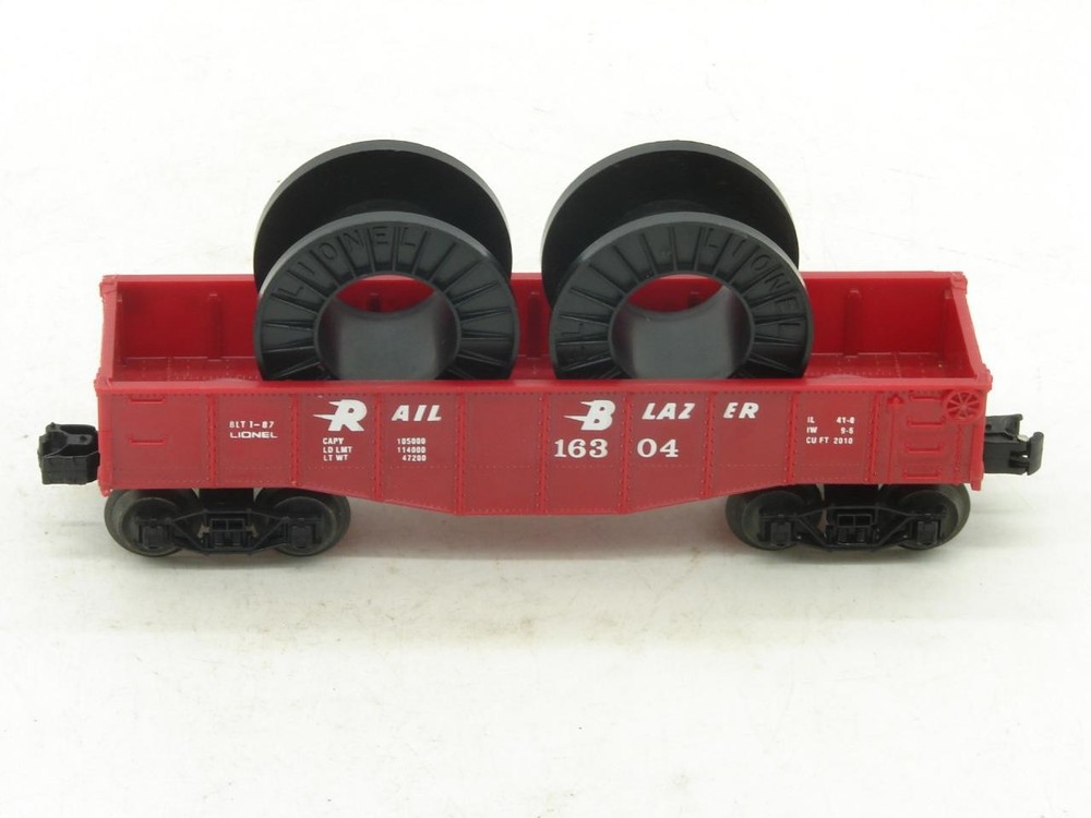 Lionel O Gauge O-27 Rail Blazer 16304 Red Gondola with Coil Load VGC