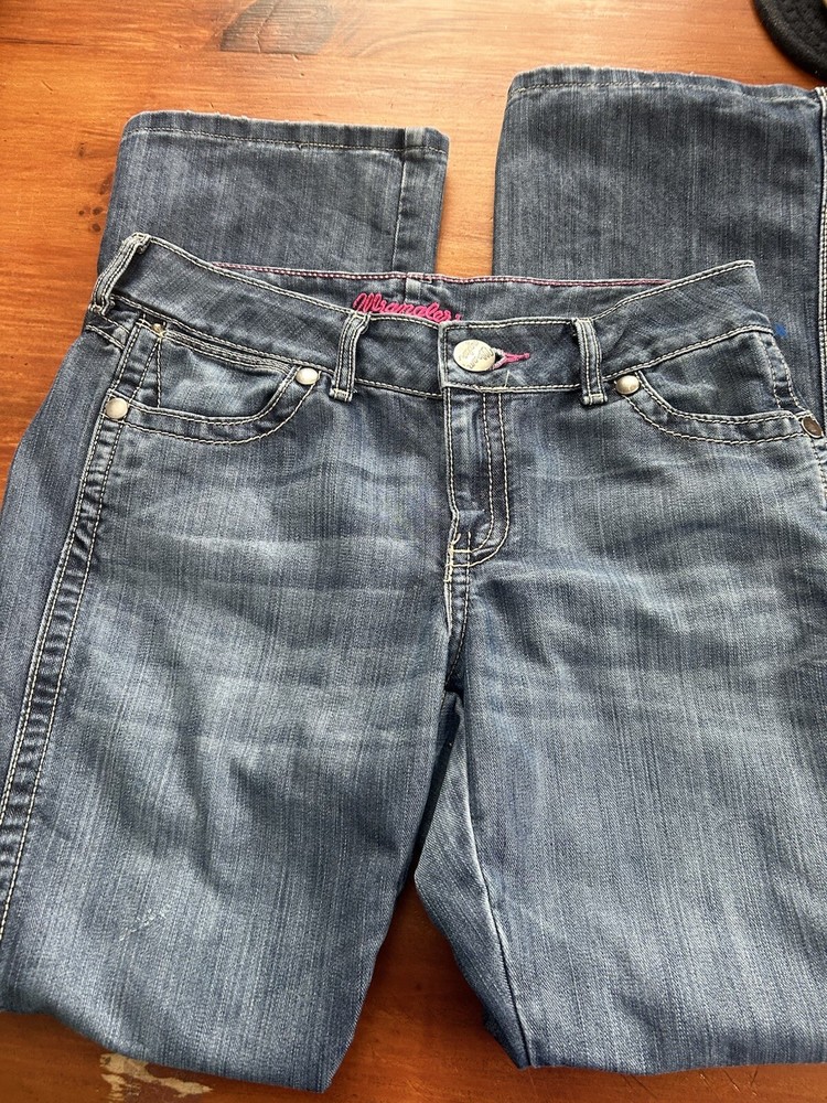 Wrangler Jeans Womens 9x32 Blue Mid Rise Bootcut Western Cowgirl Thick Stitch