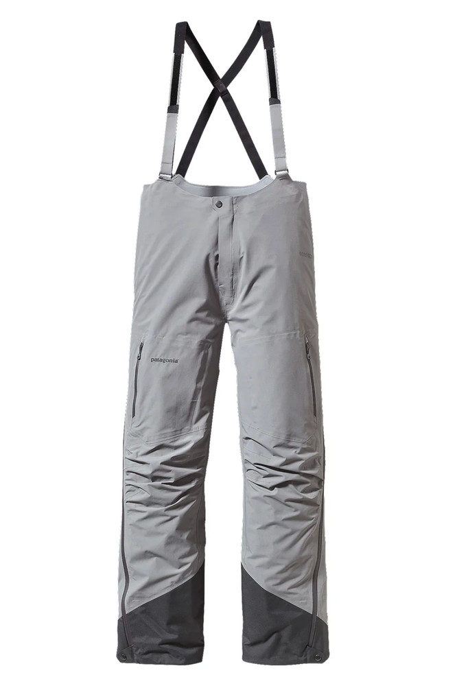 Patagonia Super Alpine Snow Bib Pants Men M Gore Tex Gray Waterproof Side-Zip
