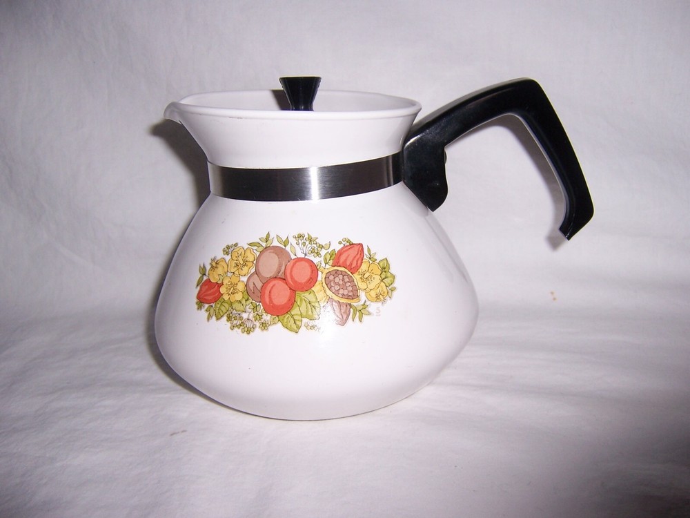 Vintage ORIGINAL CORNING WARE SPICE OF LIFE 6 CUP TEA POT With LID CLEAN!!