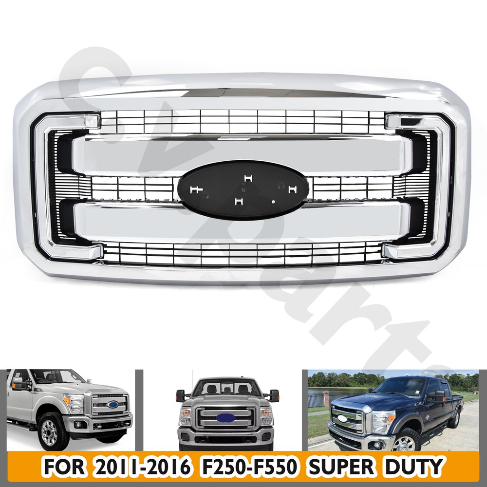 Chrome Grille For 2011-2016 Ford F250 F350 F450 Super Duty Front Grill Assembly