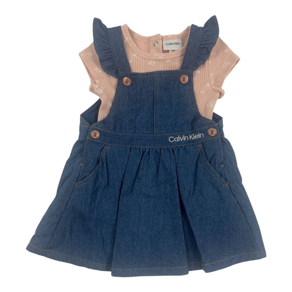 Calvin Klein Girls  2- Piece Dress  Set  Size 12M, 18M, 24M