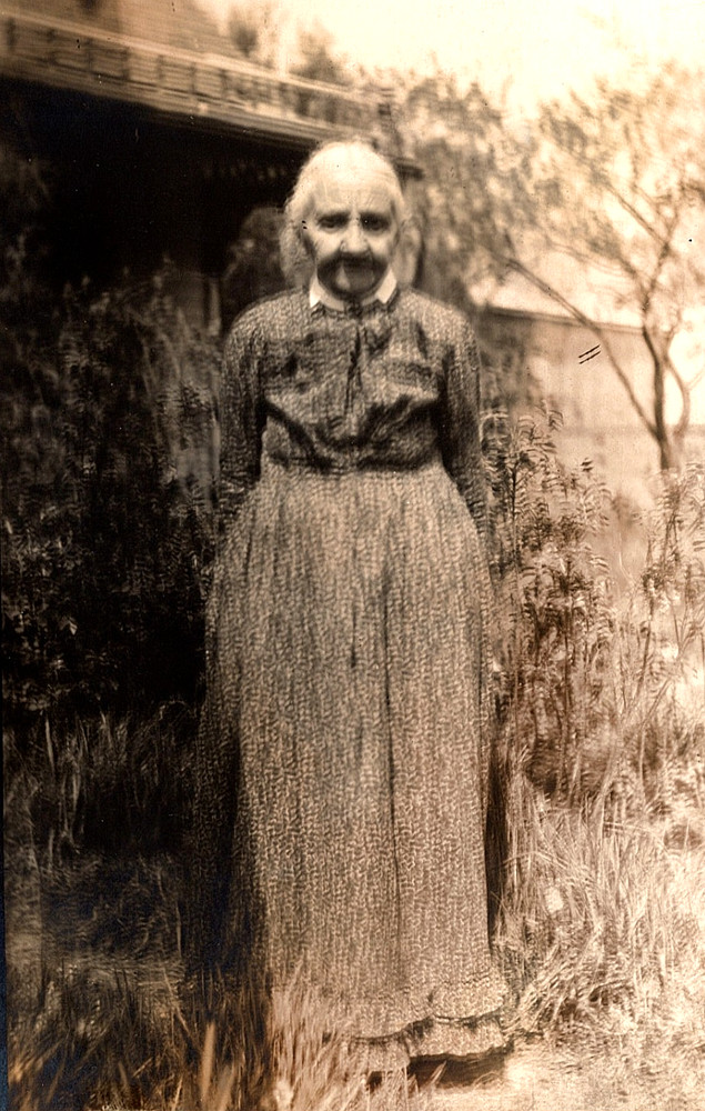 Portrait Of Elderly Woman In Dress Antique Vintage Real Photo Postcard Picture