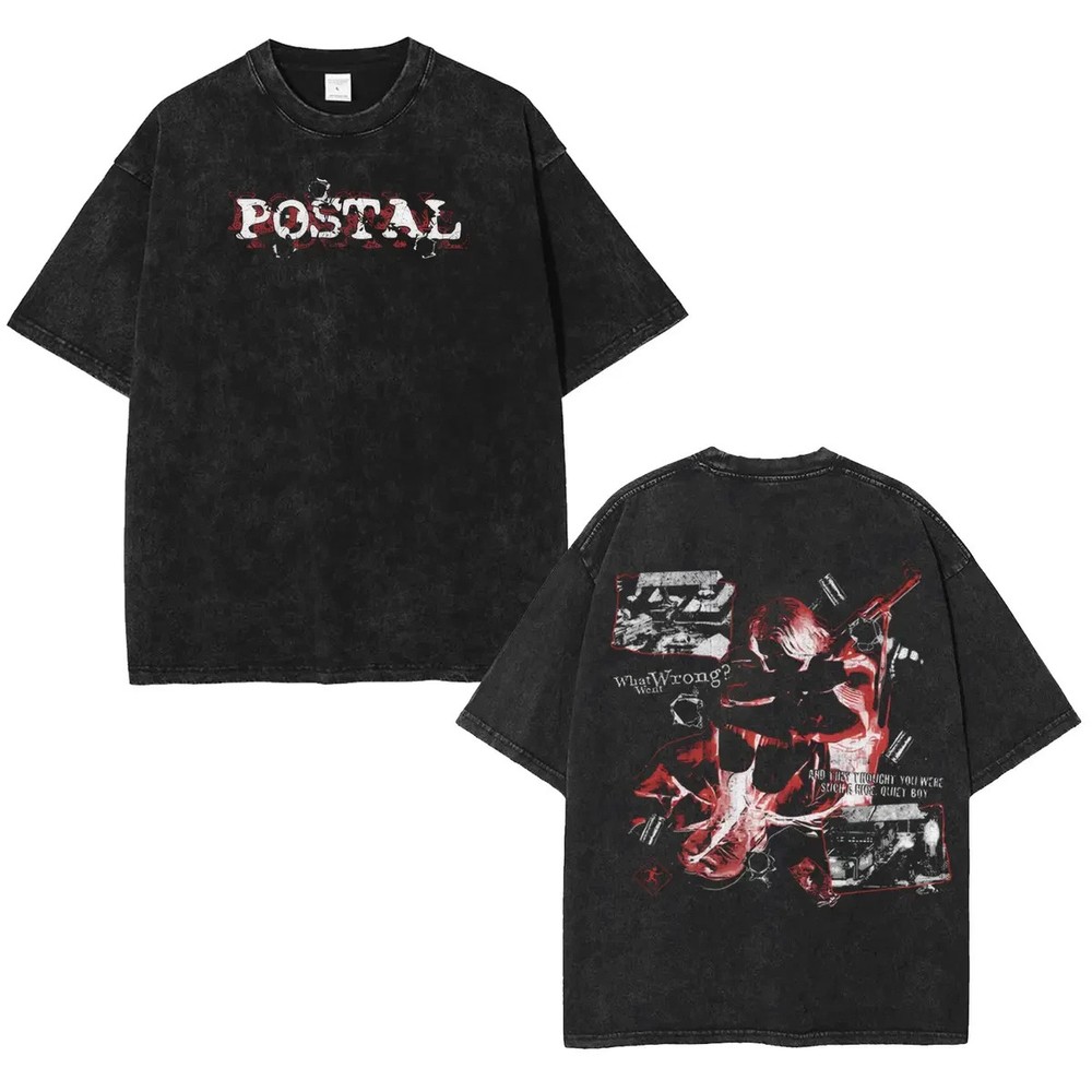 Postal Vintage Graphic T-Shirt � Classic Video Game Retro Oversized Tee
