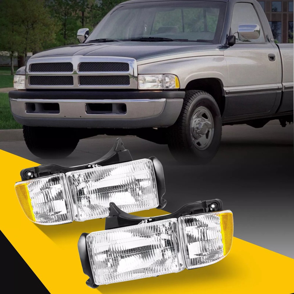 Headlights Signal Headlamp For 1994-2002 Dodge Ram 1500 2500 3500 TX