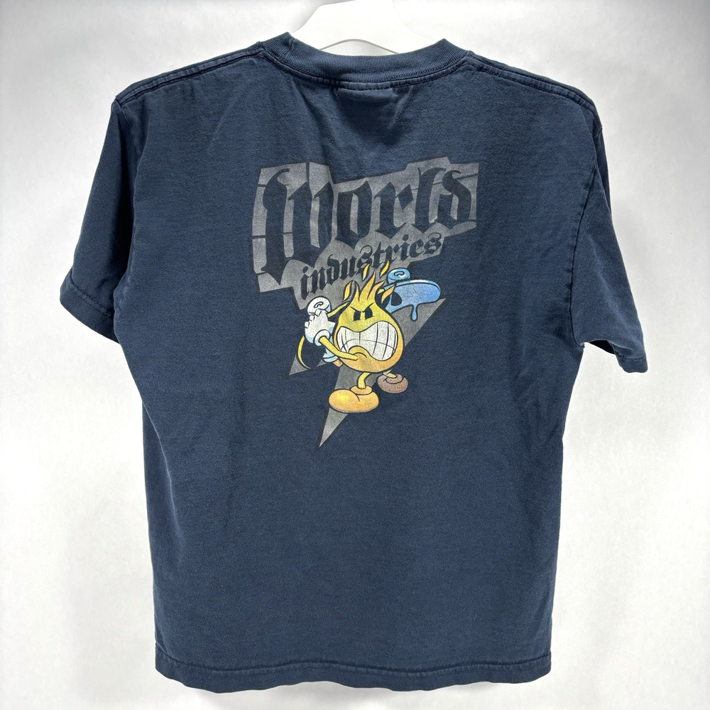 VTG World Industries Flameboy Skateboard Skate Y2K Shirt Youth Size XL