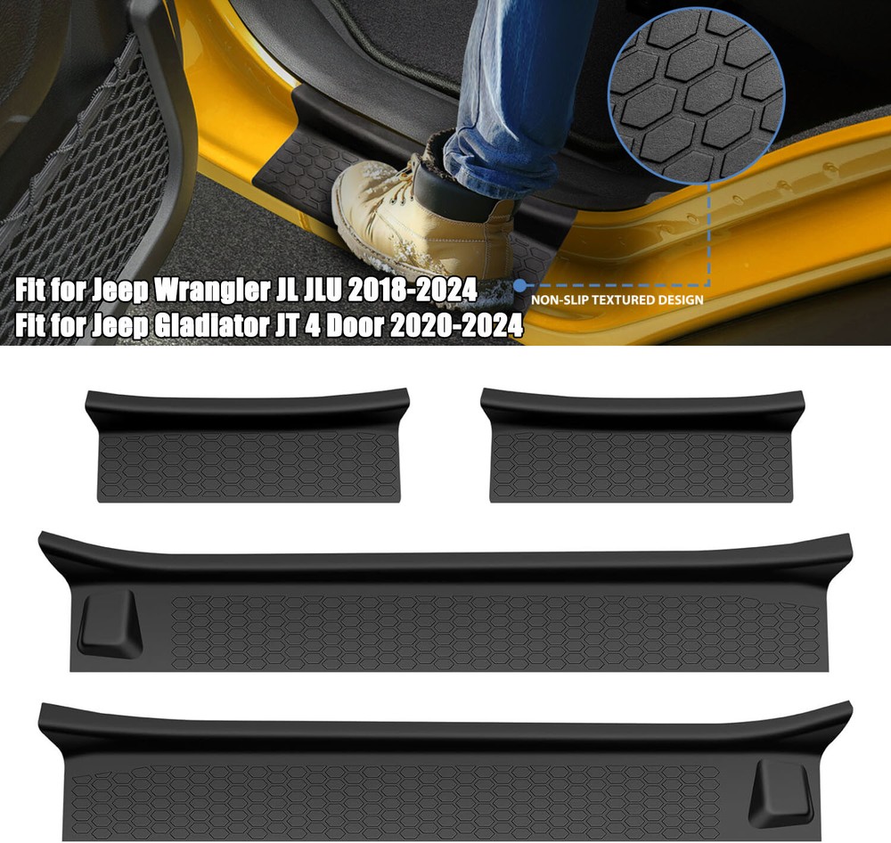 2018-2024 Jeep Wrangler JK Door Sill Guards - Scratch Protection