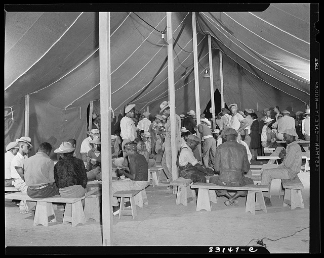 Photo:Bridgeton New Jersey 1942 FSA Farm Workers Camp Recreation Tent
