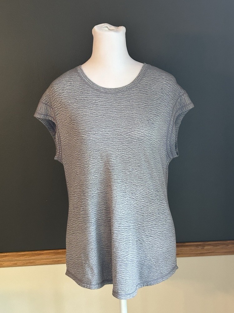 Lululemon Lost In Pace Tee Sheer Luon Pebble Jacquard Arctic Gray Ice Grey 8