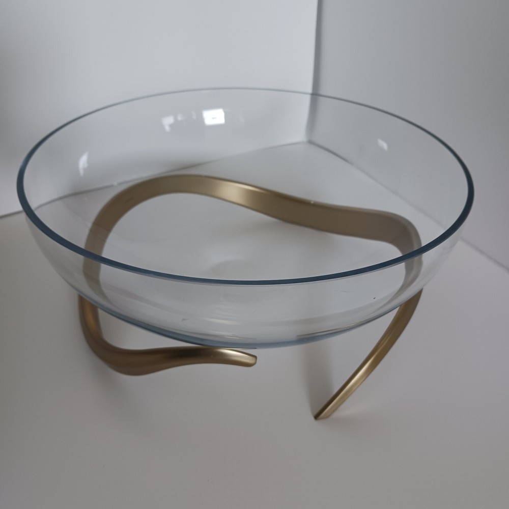 New Mexico Designer Nambé Centerpiece Bowl, Modern Art, Glass & Metal Sculpture