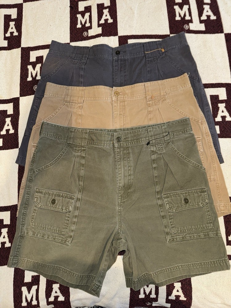 Cabelas Outdoor Cargo Shorts Mens 38 LOT OF 3 Multi-Pocket Hiking