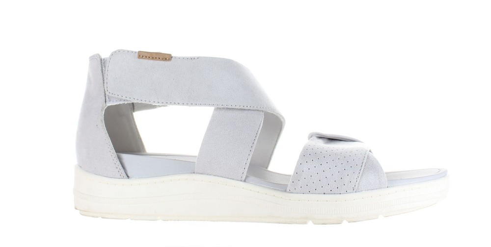Dr Scholls Womens Time Off Gray Ankle Strap Heels Size 8.5 7678829