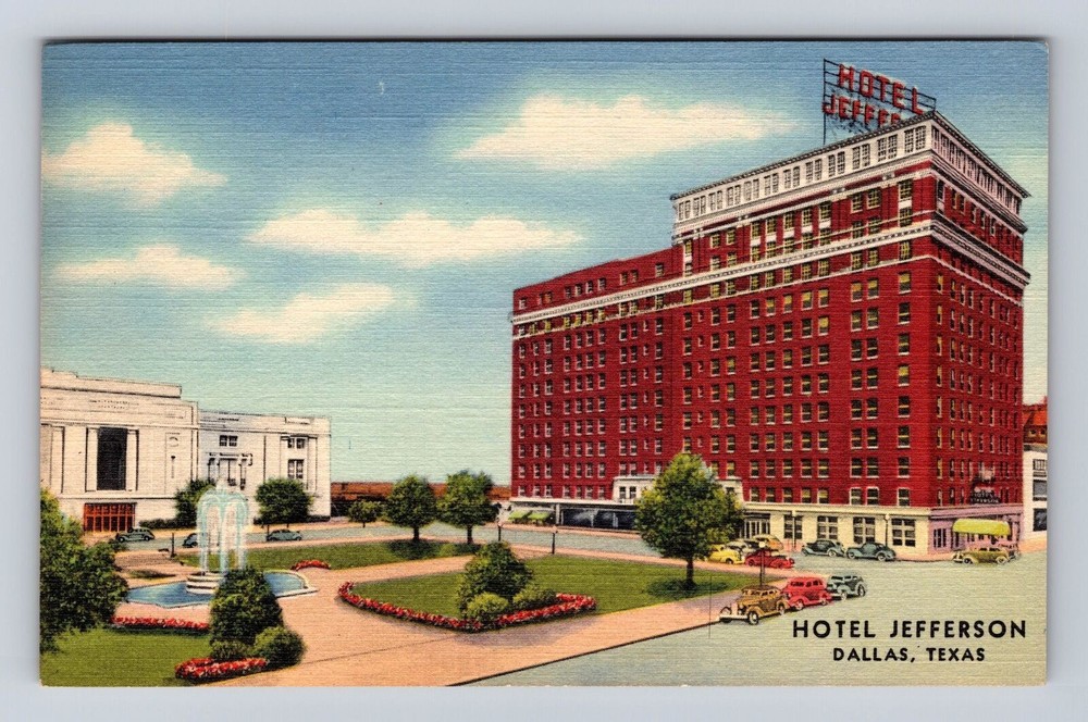 Dallas TX-Texas, Hotel Jefferson Advertising, Antique, Vintage Souvenir Postcard