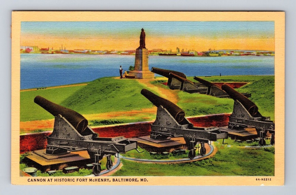 Baltimore MD-Maryland, Cannon At Historic Fort McHenry, Vintage Postcard