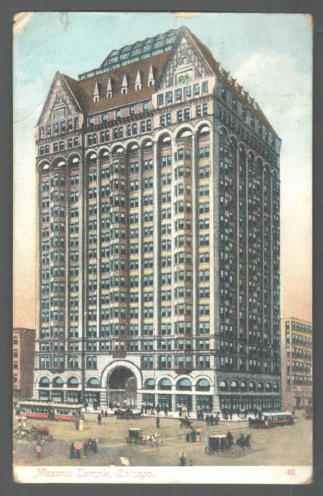 CHICAGO ILLINOIS Masonic Temple 1911 Divided Back Postcard