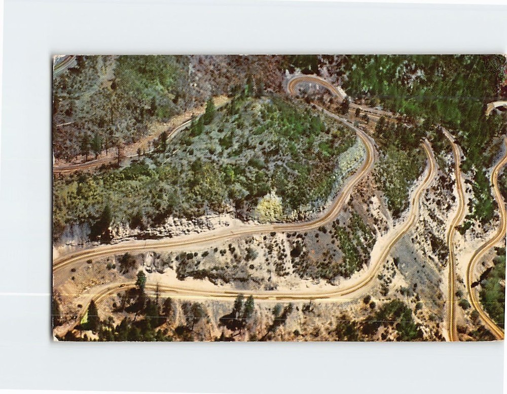 Postcard Famous Oak Creek Canyon Switchback Road USA