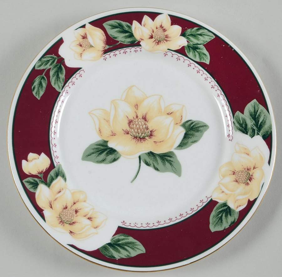 Gibson Designs Magnolia Bloom Salad Plate 4639409