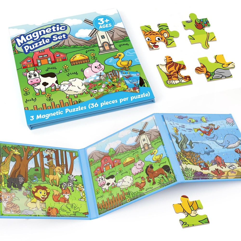 Kasfalci Magnetic Puzzles for Toddlers 3-536 Pieces Travel Puzzles Games for ...