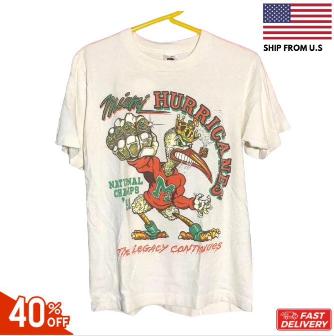 Miami Hurricanes Vintage Shirt 1991 National Champions VK01686 reprint inspired