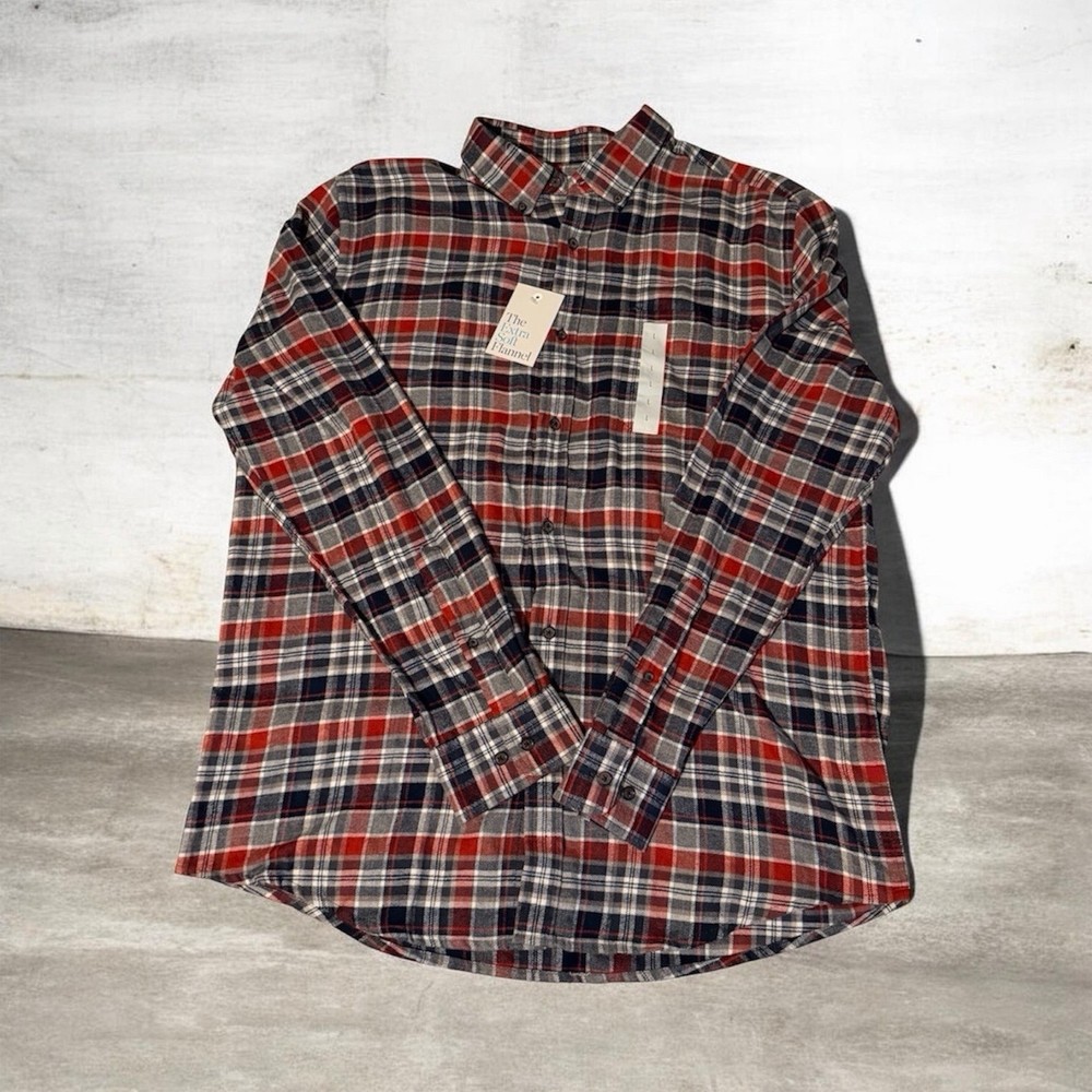 Croft & Barrow Men's L Regular Plaid Flannel Button-Down Long Sleeve Shirt