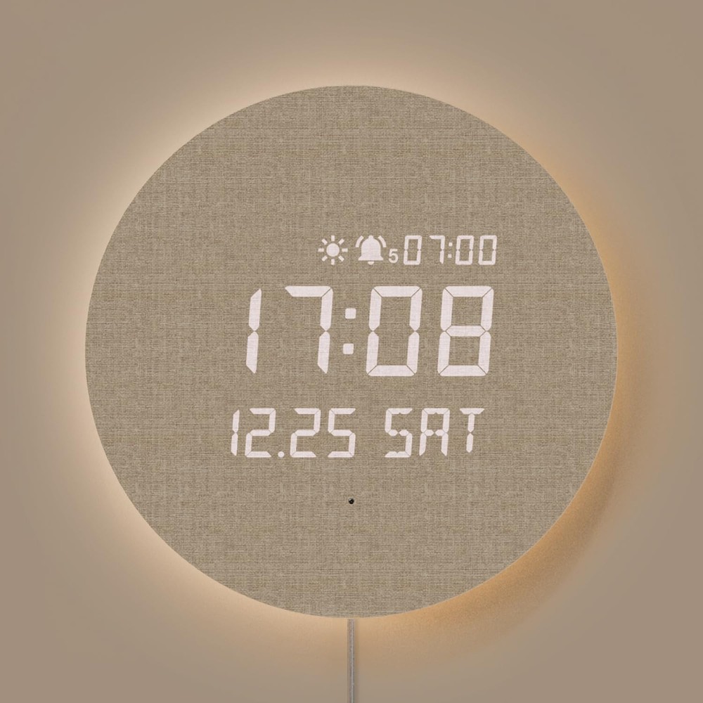 Silent Wooden LED Digital Wall Clock with Remote Control and Backlight
