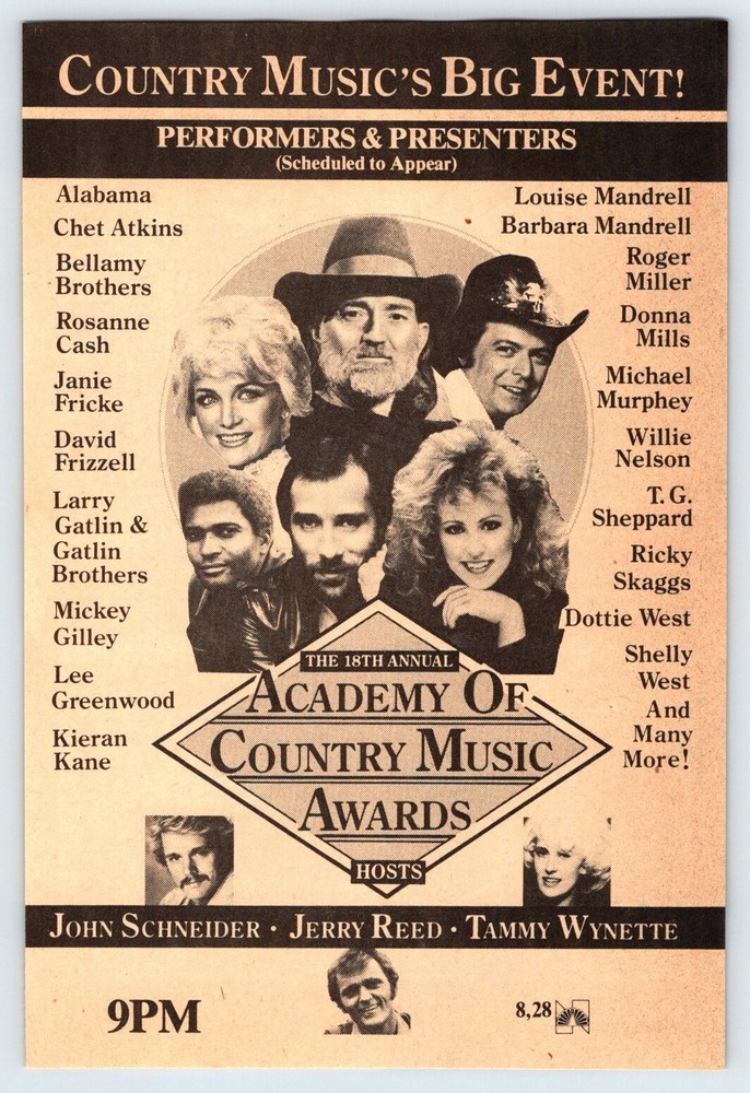 1983 ACM Awards 5x7.5 Movie Ad Vintage NBC TV Promo 1980s Country Music Memorabilia-image