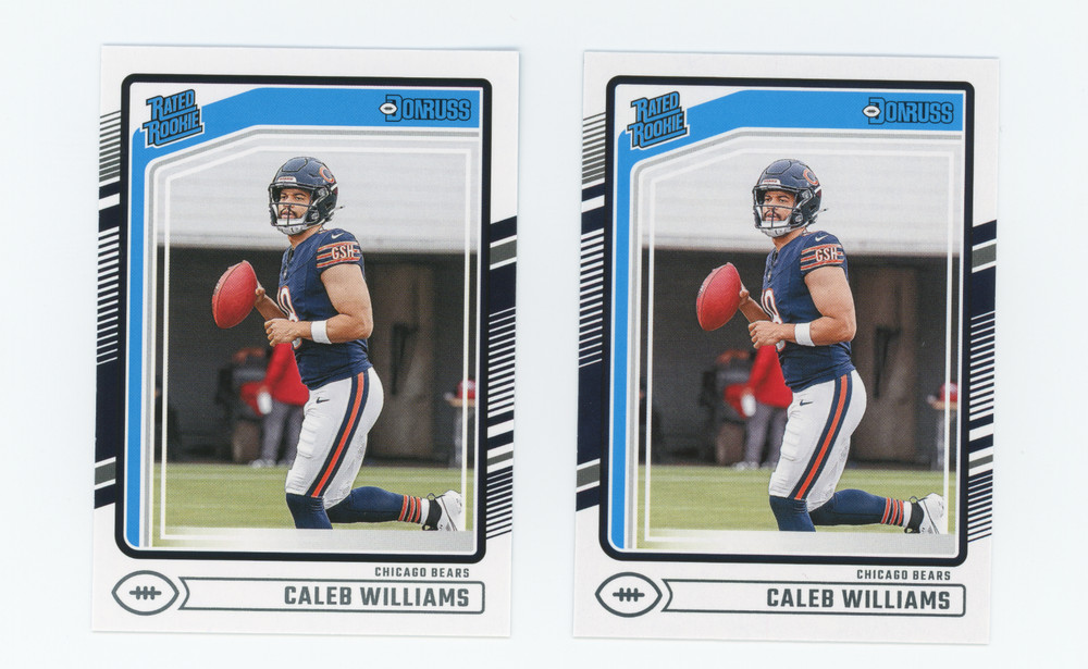 Caleb Williams Rookie Card lot (2) 2024 Donruss Rated Rookie Card RC #327