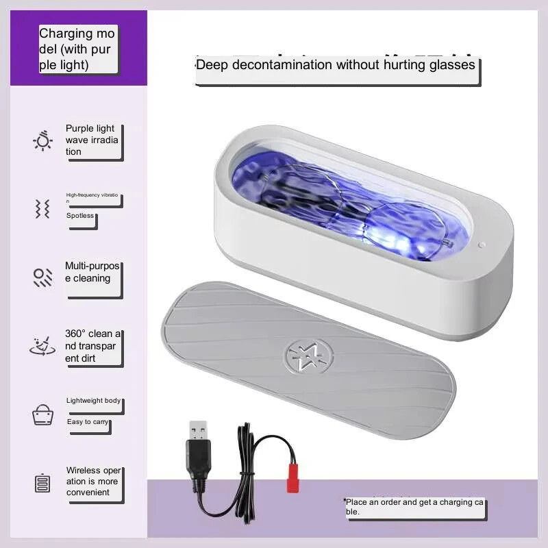 Portable Ultrasonic Cleaner for Jewelry Glasses Watches Deep Cleaning at Home or Travel