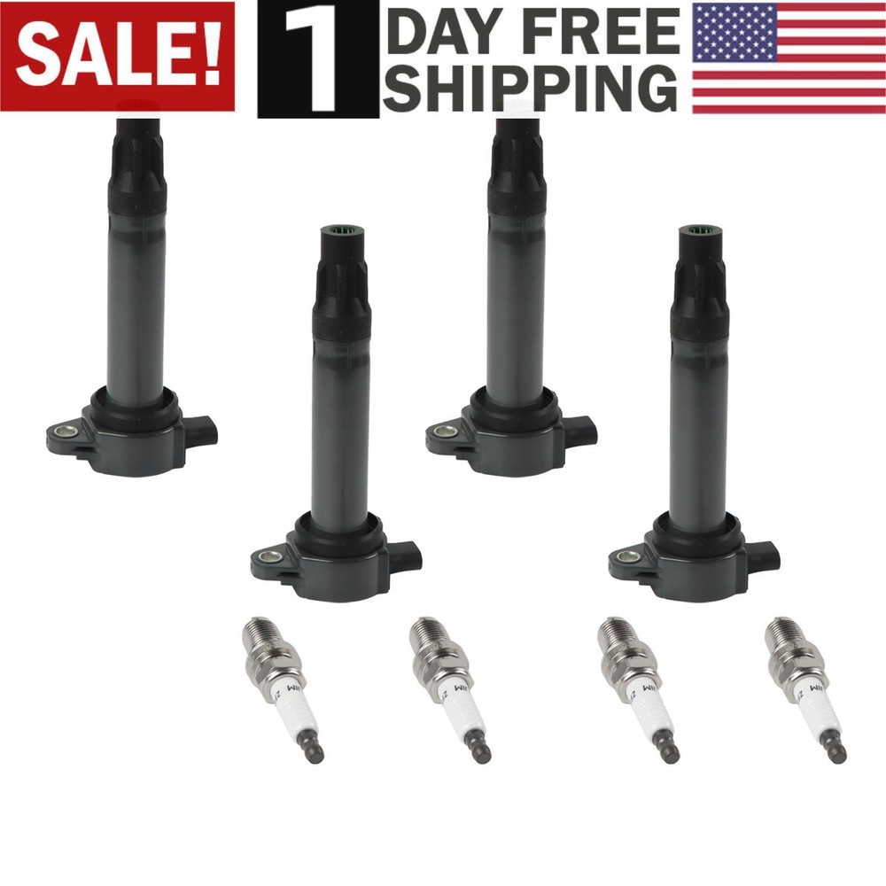 4Pcs Ignition Coils & Spark Plugs for Dodge Journey Jeep Compass 2.0L 2.4L UF557