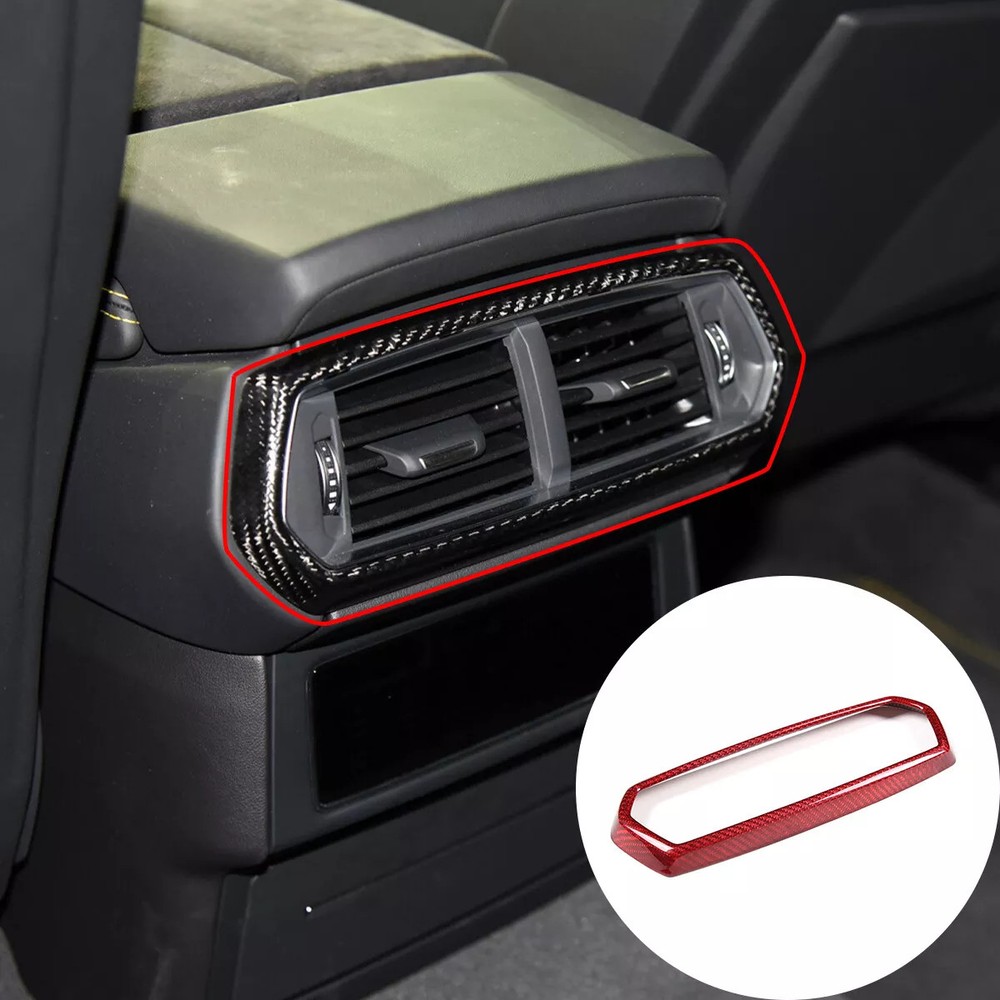 Red Carbon Fiber Rear Seat Air Vent Outlet Trim Cover For Lamborghini URUS 18-25