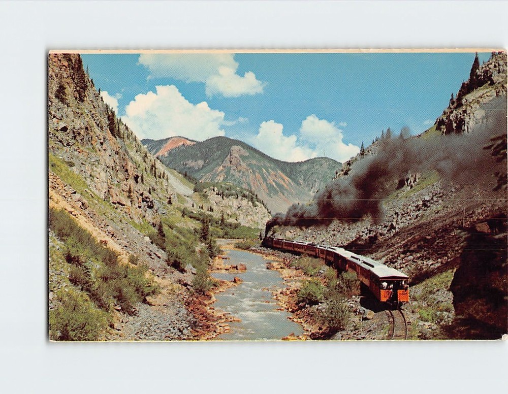 Postcard Narrow Gauge Passenger Train Las Animas River Canyon Silverton CO USA