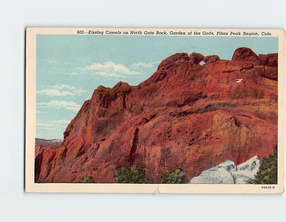 Postcard The Kissing Camels on North Gate Rock Garden of the Gods Pikes Peak CO