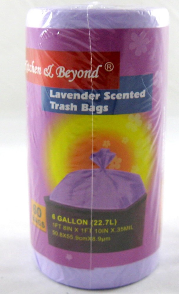 Scented Trash Bags, (3 Assorted Scents Lavender, Lemon, Vanilla, or Ocean Breeze