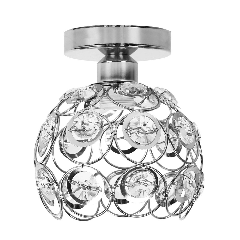 YANSUN Modern Silver Semi Flush Mount Ceiling Light Fixture with Sleek Design