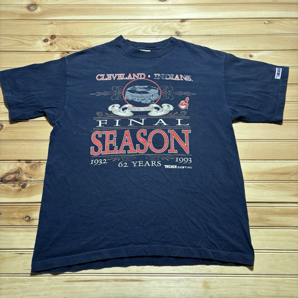 Vintage 90s Cleveland Indians Final Season MLB Baseball 1993  Shirt - XL
